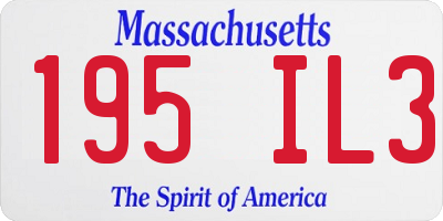 MA license plate 195IL3