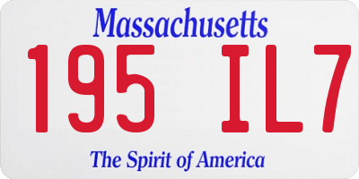 MA license plate 195IL7