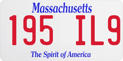MA license plate 195IL9