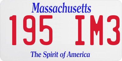 MA license plate 195IM3