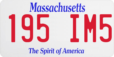 MA license plate 195IM5
