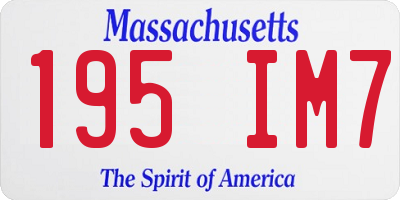 MA license plate 195IM7