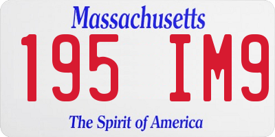 MA license plate 195IM9