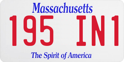 MA license plate 195IN1