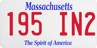 MA license plate 195IN2