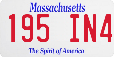 MA license plate 195IN4
