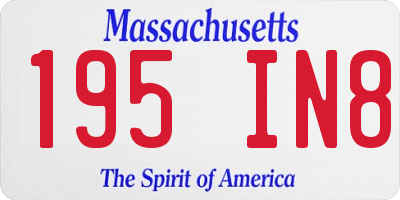 MA license plate 195IN8