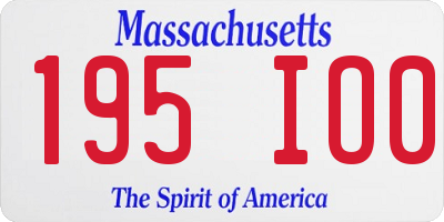 MA license plate 195IO0