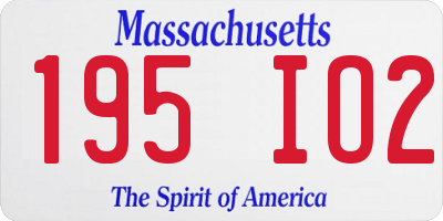 MA license plate 195IO2