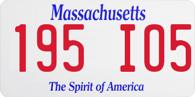 MA license plate 195IO5