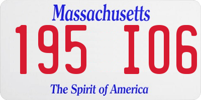 MA license plate 195IO6