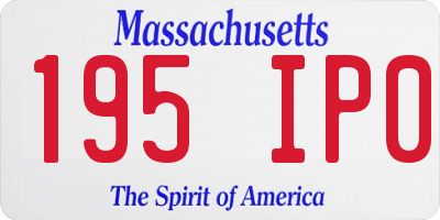 MA license plate 195IP0