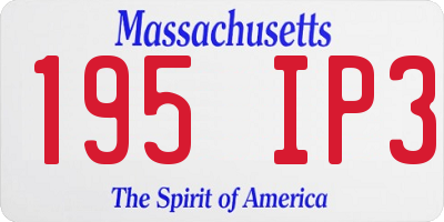 MA license plate 195IP3