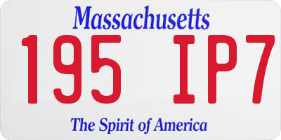 MA license plate 195IP7