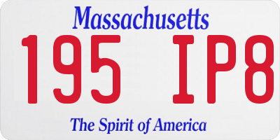 MA license plate 195IP8