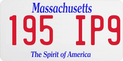 MA license plate 195IP9