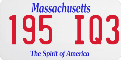 MA license plate 195IQ3