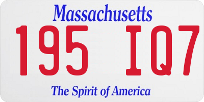 MA license plate 195IQ7