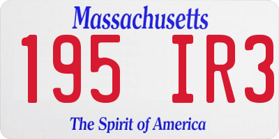 MA license plate 195IR3