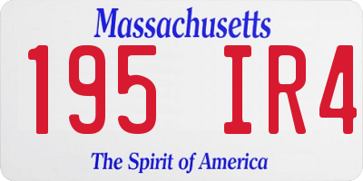 MA license plate 195IR4