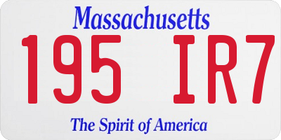 MA license plate 195IR7
