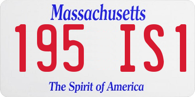 MA license plate 195IS1