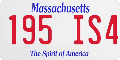 MA license plate 195IS4