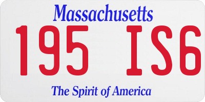 MA license plate 195IS6