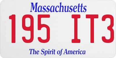 MA license plate 195IT3
