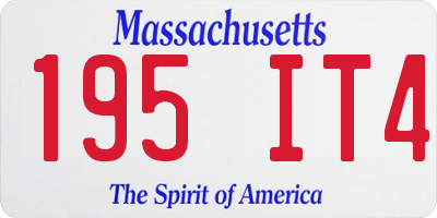 MA license plate 195IT4