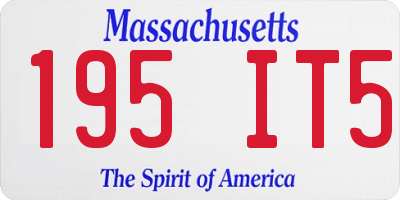 MA license plate 195IT5