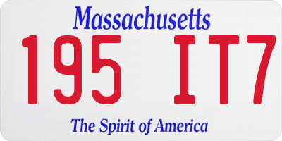 MA license plate 195IT7