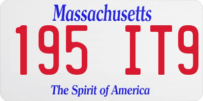 MA license plate 195IT9