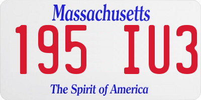 MA license plate 195IU3