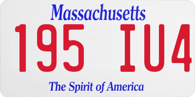 MA license plate 195IU4