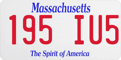 MA license plate 195IU5