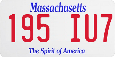 MA license plate 195IU7
