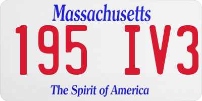 MA license plate 195IV3