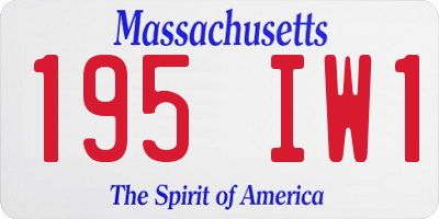 MA license plate 195IW1
