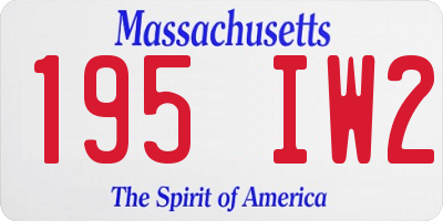 MA license plate 195IW2