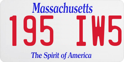 MA license plate 195IW5