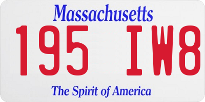 MA license plate 195IW8