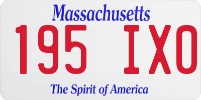 MA license plate 195IX0