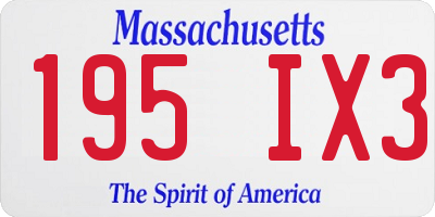 MA license plate 195IX3