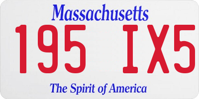 MA license plate 195IX5