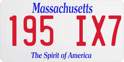 MA license plate 195IX7