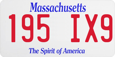 MA license plate 195IX9