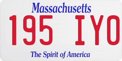 MA license plate 195IY0