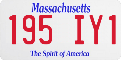 MA license plate 195IY1