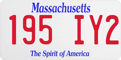 MA license plate 195IY2